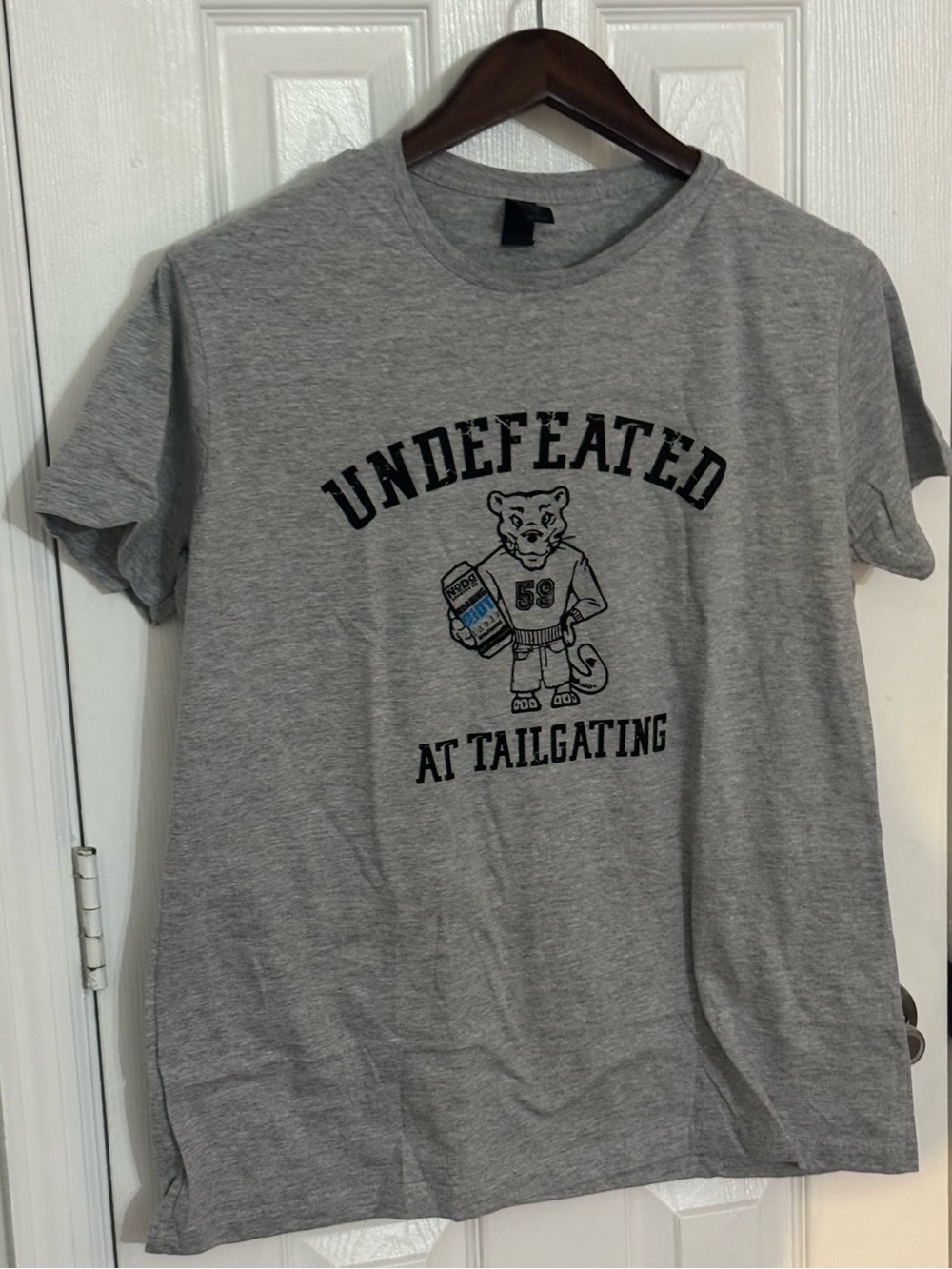 Soft Style Gray "Undefeated at Tailgating" Short Sleeve Tee